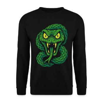 Serpent venimeux en colère dans le style néon - Sweat-shirt Unisexe - noir - Devant - Alina (178cm) & Michal (187cm)