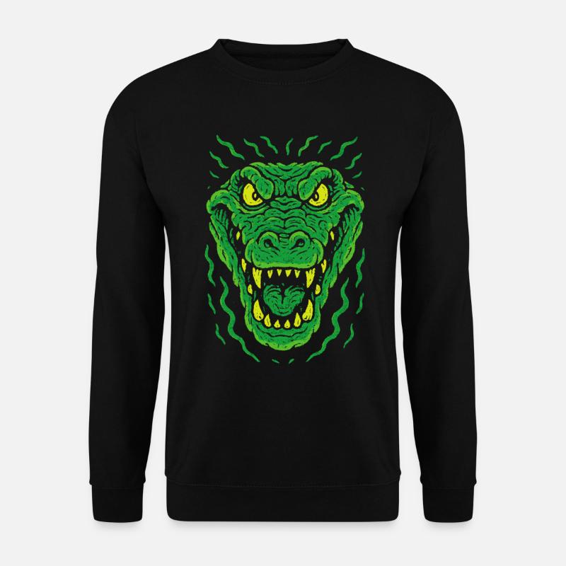 Wütender Echsenkopf im Neonstil - Unisex Pullover - Schwarz