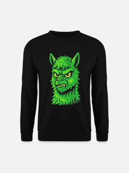 Wütendes Neon-Lama mit Killerblick - Unisex Pullover - Schwarz