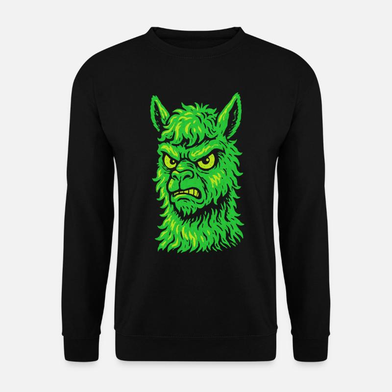 Wütendes Neon-Lama mit Killerblick - Unisex Pullover - Schwarz