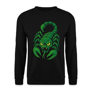 Scorpion vert vénéneux dans le style bande dessinée - Sweat-shirt Unisexe - noir - Devant - Alina (178cm) & Michal (187cm)