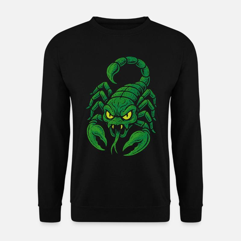 Giftgrüner Skorpion im Comicstil - Unisex Pullover - Schwarz