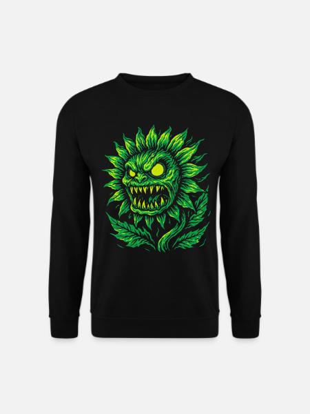 Demonic sunflower in neon style - Unisex Sweatshirt - black