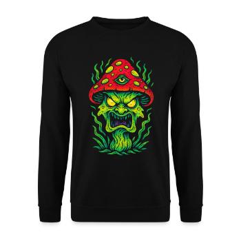 Psycho Toadstool with Third Eye - Unisex Sweatshirt - black - Front - Alina (178cm) & Michal (187cm)