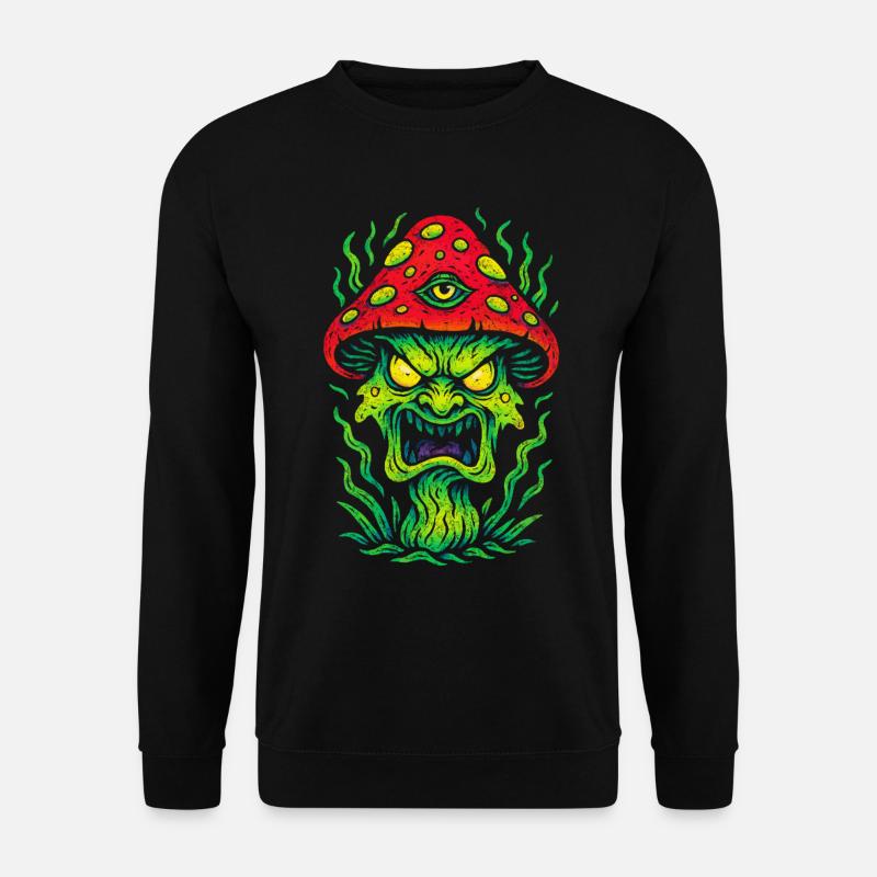 Psycho-Fliegenpilz mit drittem Auge - Unisex Pullover - Schwarz
