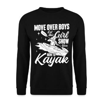 Déplacez-vous les garçons, laissez cette fille vous montrer comment faire du kayak - Sweat-shirt Unisexe - noir - Devant - Alina (178cm) & Michal (187cm)