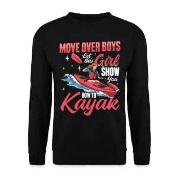 Déplacez-vous les garçons, laissez cette fille vous montrer comment faire du kayak - Sweat-shirt Unisexe - noir - Devant - Alina (178cm) & Michal (187cm)
