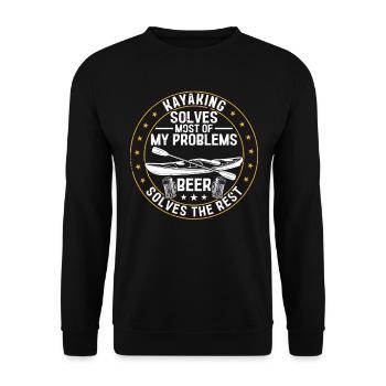 Kayaking solves most of my problems beer solves - Unisex Pullover - Schwarz - Vorne - Alina (178cm) & Michal (187cm)