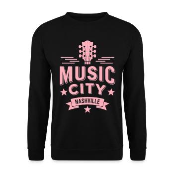 Music City Nashville Guitar Tennessee - Unisex Sweatshirt - black - Front - Alina (178cm) & Michal (187cm)