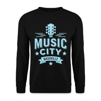 Music City Nashville Guitar Tennessee - Unisex Sweatshirt - black - Front - Alina (178cm) & Michal (187cm)