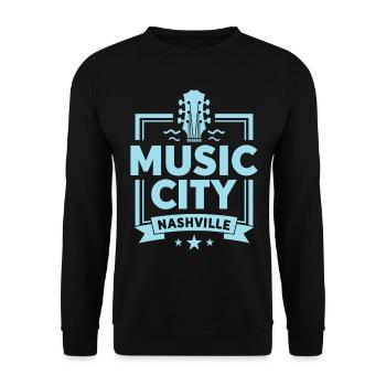 Music City Nashville Guitar Tennessee - Unisex Sweatshirt - black - Front - Alina (178cm) & Michal (187cm)