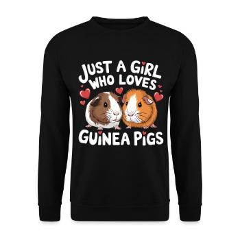 Just a girl with a heart for piggy - Unisex Sweatshirt - black - Front - Alina (178cm) & Michal (187cm)