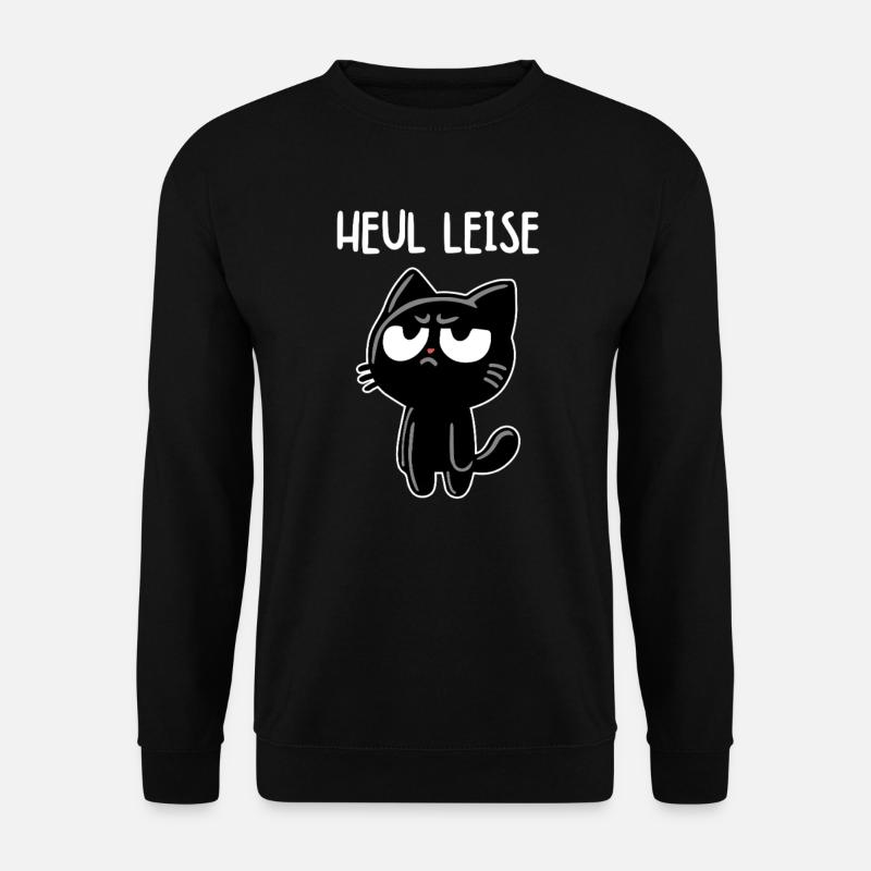 Genervte schwarze Katze – Blick sagt alles - Unisex Pullover - Schwarz
