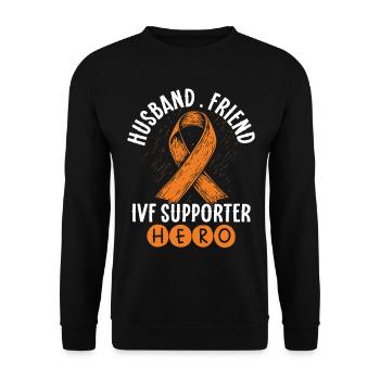 Awareness of Infertility IVF Fertilization - Unisex Sweatshirt - black - Front - Alina (178cm) & Michal (187cm)