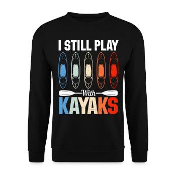 Canoë-kayak, sports nautiques, kayak - je joue encore avec - Sweat-shirt Unisexe - noir - Devant - Alina (178cm) & Michal (187cm)