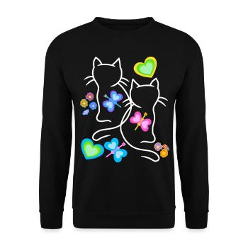 Kinder Katzen Katze Kätzchen Kleinkinder Baby - Unisex Pullover - Schwarz - Vorne - Alina (178cm) & Michal (187cm)