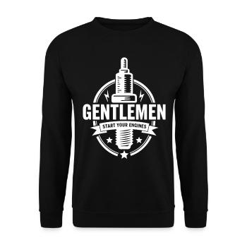 Messieurs, démarrez vos moteurs Sport automobile - Sweat-shirt Unisexe - noir - Devant - Alina (178cm) & Michal (187cm)