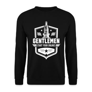 Messieurs, démarrez vos moteurs Sport automobile - Sweat-shirt Unisexe - noir - Devant - Alina (178cm) & Michal (187cm)