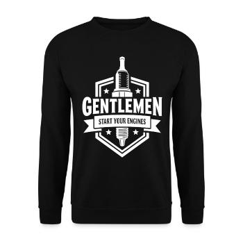 Messieurs, démarrez vos moteurs Sport automobile - Sweat-shirt Unisexe - noir - Devant - Alina (178cm) & Michal (187cm)