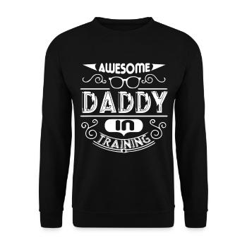 Father's Day Awesome Daddy - Unisex Sweatshirt - black - Front - Alina (178cm) & Michal (187cm)