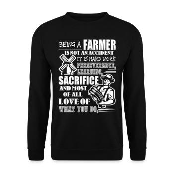 Farmer Being A Farmer Is Not An Accident - Unisex Sweatshirt - black - Front - Alina (178cm) & Michal (187cm)