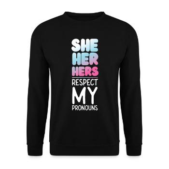 Transgender Trans LGBT Pride - Unisex Pullover - Schwarz - Vorne - Alina (178cm) & Michal (187cm)