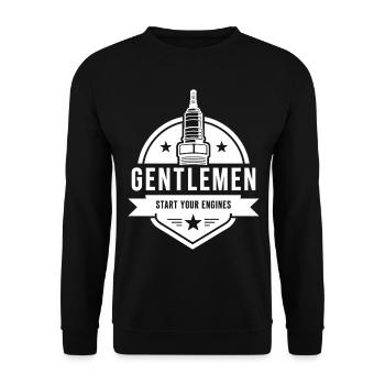 Messieurs, démarrez vos moteurs Sport automobile - Sweat-shirt Unisexe - noir - Devant - Alina (178cm) & Michal (187cm)
