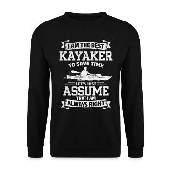 Funny Kayaking - I am the best Kayaker - Unisex Sweatshirt - black - Front - Alina (178cm) & Michal (187cm)