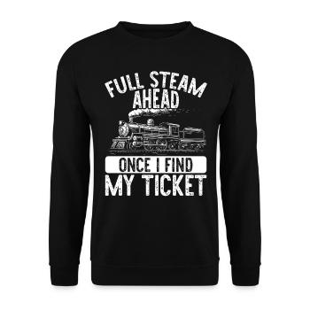 Zugfahrer Lokführer Zugliebhaber Bahnhof - Unisex Pullover - Schwarz - Vorne - Alina (178cm) & Michal (187cm)