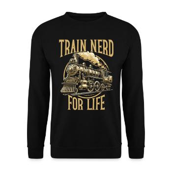 Zugfahrer Lokführer Zugliebhaber Bahnhof - Unisex Pullover - Schwarz - Vorne - Alina (178cm) & Michal (187cm)