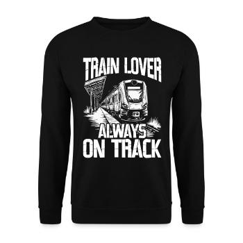 Zugfahrer Lokführer Zugliebhaber Bahnhof - Unisex Pullover - Schwarz - Vorne - Alina (178cm) & Michal (187cm)