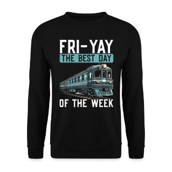 Zugfahrer Lokführer Zugliebhaber Bahnhof - Unisex Pullover - Schwarz - Vorne - Alina (178cm) & Michal (187cm)
