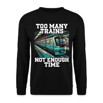 Zugfahrer Lokführer Zugliebhaber Bahnhof - Unisex Pullover - Schwarz - Vorne - Alina (178cm) & Michal (187cm)