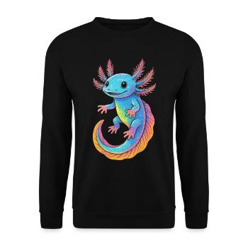 Axolotl, Colorful Axolotl - Unisex Sweatshirt - black - Front - Alina (178cm) & Michal (187cm)