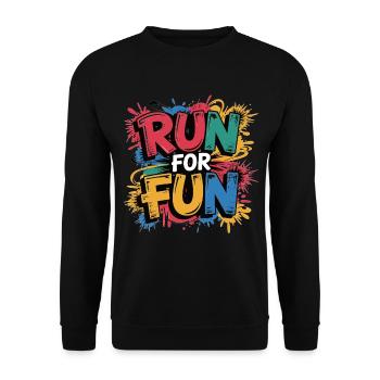 Run for Fun Laufshirt - Unisex Pullover - Schwarz - Vorne - Alina (178cm) & Michal (187cm)