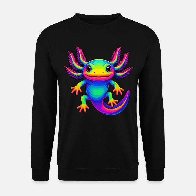 Axolotl, Buntes Axolotl - Unisex Pullover - Schwarz