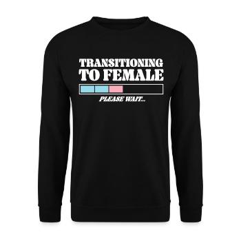 Transgender Trans LGBT Pride - Unisex Pullover - Schwarz - Vorne - Alina (178cm) & Michal (187cm)