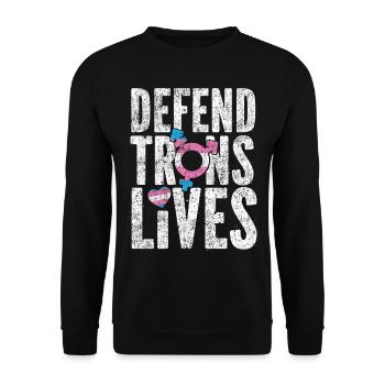 Transgender Trans LGBT Pride - Unisex Pullover - Schwarz - Vorne - Alina (178cm) & Michal (187cm)
