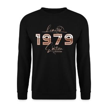 Limited 1979 Edition Retro Geburtstag Geschenk - Unisex Pullover - Schwarz - Vorne - Alina (178cm) & Michal (187cm)