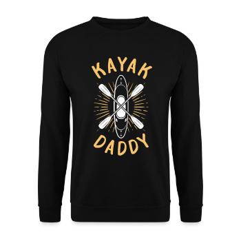 Canoeing Kayaking Dad Kayaker Kayak Daddy - Unisex Sweatshirt - black - Front - Alina (178cm) & Michal (187cm)