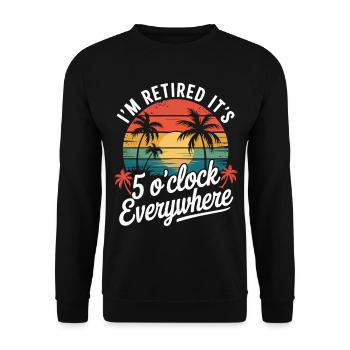 Je suis à la retraite – c’est l’heure de boire un verre - Sweat-shirt Unisexe - noir - Devant - Alina (178cm) & Michal (187cm)