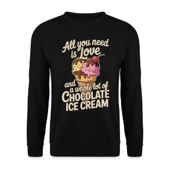 Cream Love – Chocolate and More - Unisex Sweatshirt - black - Front - Alina (178cm) & Michal (187cm)