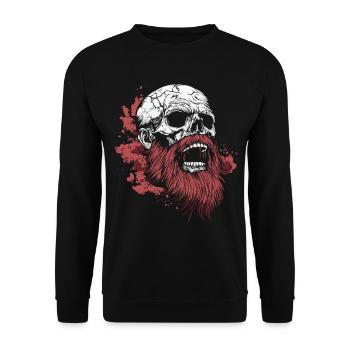 Crâne barbu – Viking Rage Art - Sweat-shirt Unisexe - noir - Devant - Alina (178cm) & Michal (187cm)