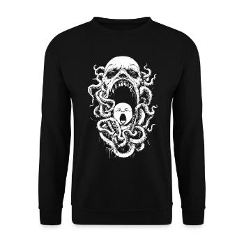 Tentacle Nightmare with Demon and Baby - Unisex Sweatshirt - black - Front - Alina (178cm) & Michal (187cm)