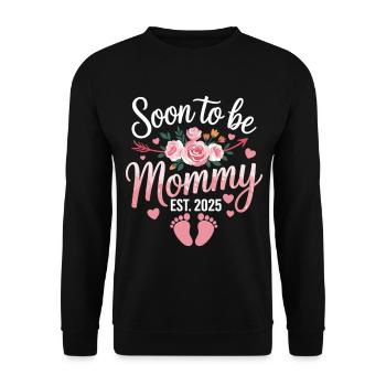 Bientôt maman - bébé arrive en 2025 - Sweat-shirt Unisexe - noir - Devant - Alina (178cm) & Michal (187cm)