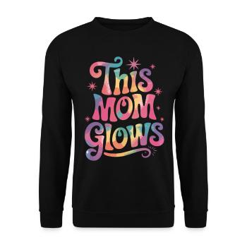 Proud mom with glow effect - Unisex Sweatshirt - black - Front - Alina (178cm) & Michal (187cm)