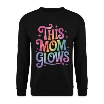 Glowing Mom – Rainbow Style - Unisex Sweatshirt - black - Front - Alina (178cm) & Michal (187cm)