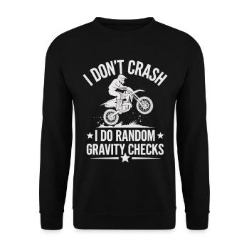 Ich stürze nie – Motocross Spaß - Unisex Pullover - Schwarz - Vorne - Alina (178cm) & Michal (187cm)