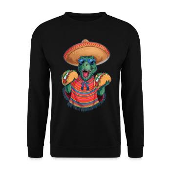 Taco Rex – C’est l’heure de la fiesta ! - Sweat-shirt Unisexe - noir - Devant - Alina (178cm) & Michal (187cm)