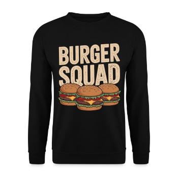 Team Cheeseburger Shirt - Unisex Sweatshirt - black - Front - Alina (178cm) & Michal (187cm)